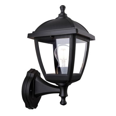 Firstlight Palma Uplight Outdoor Wall Lantern Clear in Black