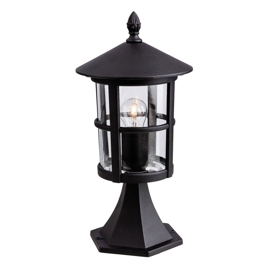 Firstlight Stratford Pillar Outdoor Post Light Clear in Black - Image 1