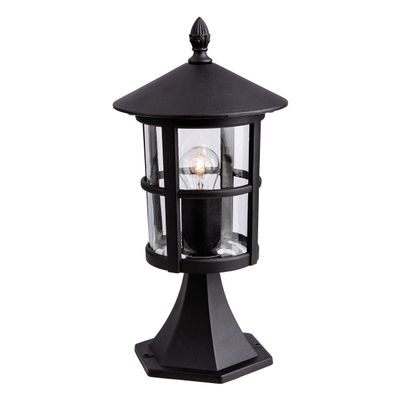 Firstlight Stratford Pillar Outdoor Post Light Clear in Black
