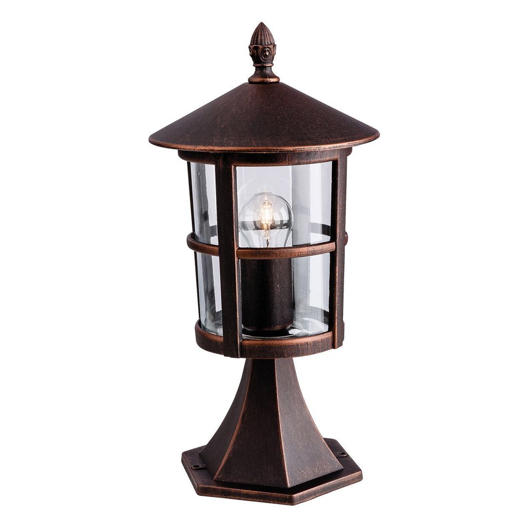 Firstlight Stratford Pillar Outdoor Post Light Clear in Bronze - Image 1