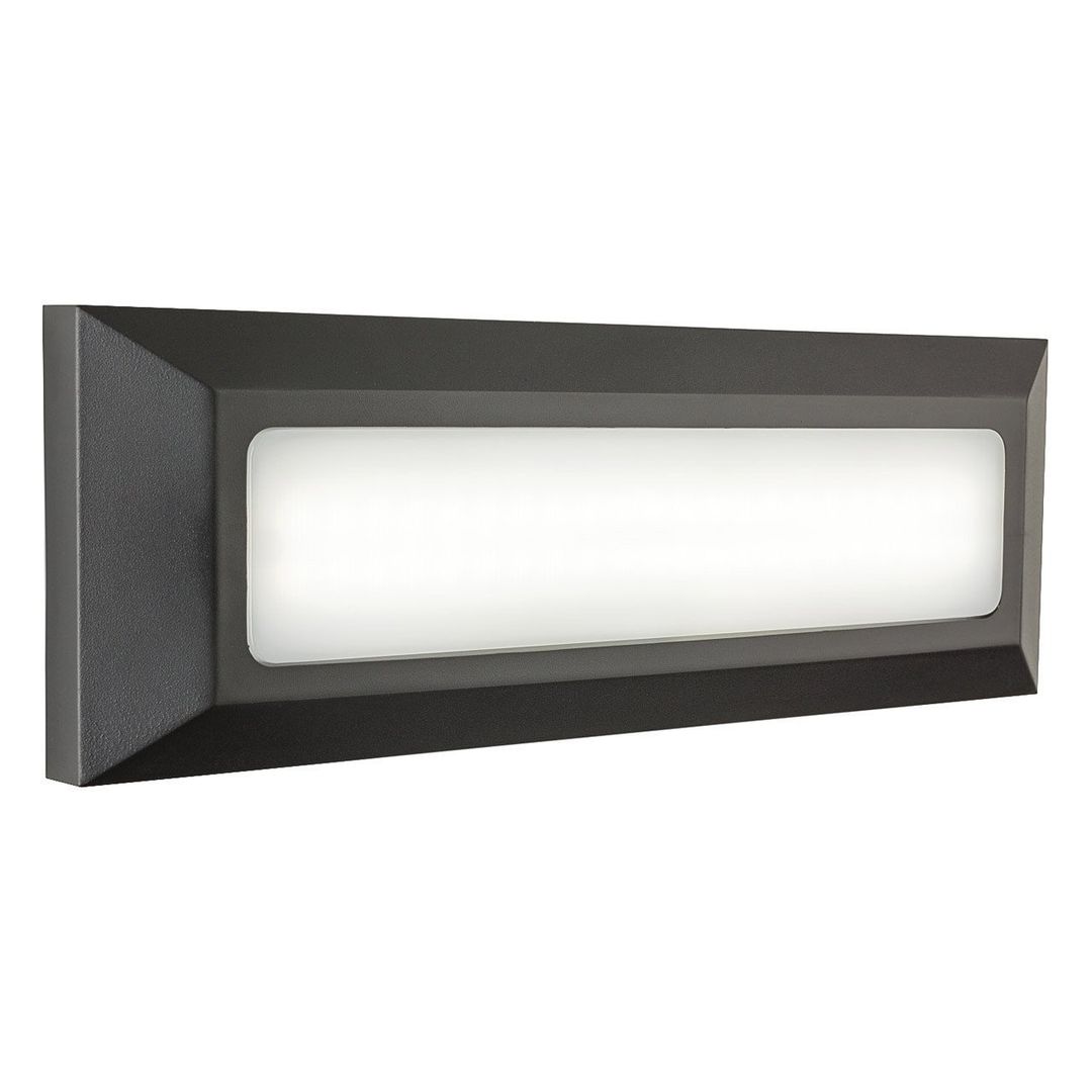 Firstlight LED Shine Brick Outdoor Wall Wall and Step Light Cool White 4000K Opal in Graphite - Image 1