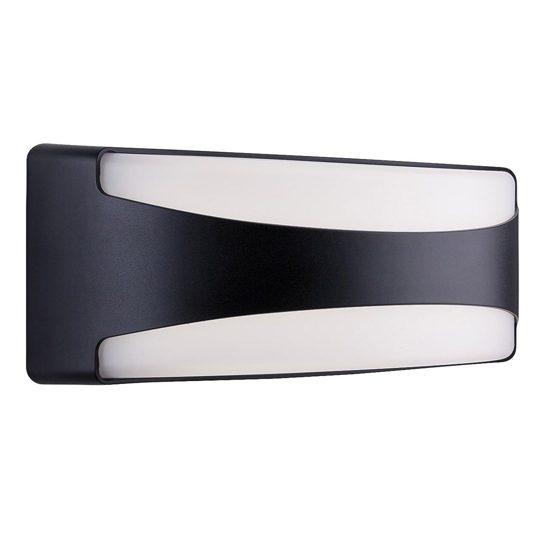 Firstlight LED Santos Outdoor Wall Up and Down Light Cool White 4000K Opal in Black - Image 1