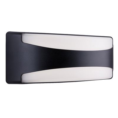 Firstlight LED Santos Outdoor Wall Up and Down Light Cool White 4000K Opal in Black