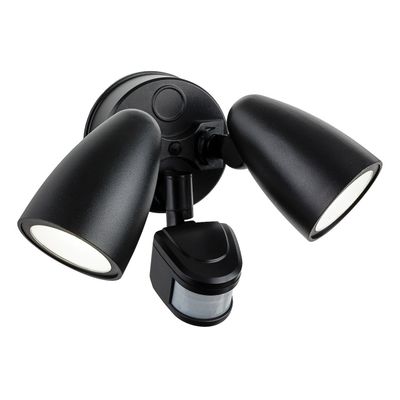 Firstlight LED 2-Light Outdoor Security Spotlight PIR Sensor 3000K and 4000K and 6000K in Black