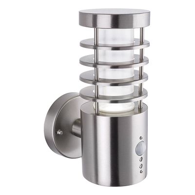 Firstlight LED Tamar Outdoor Wall Lantern PIR Sensor Cool White 4000K Frosted in Stainless Steel