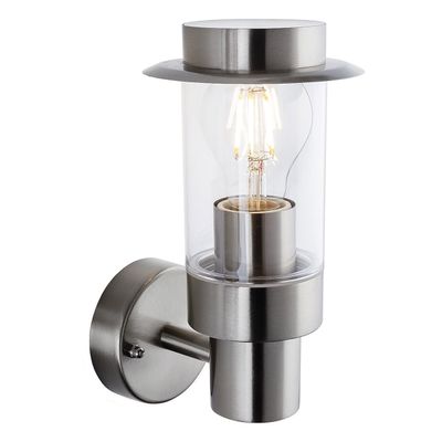 Firstlight Darwin Outdoor Wall Lantern Clear in Stainless Steel