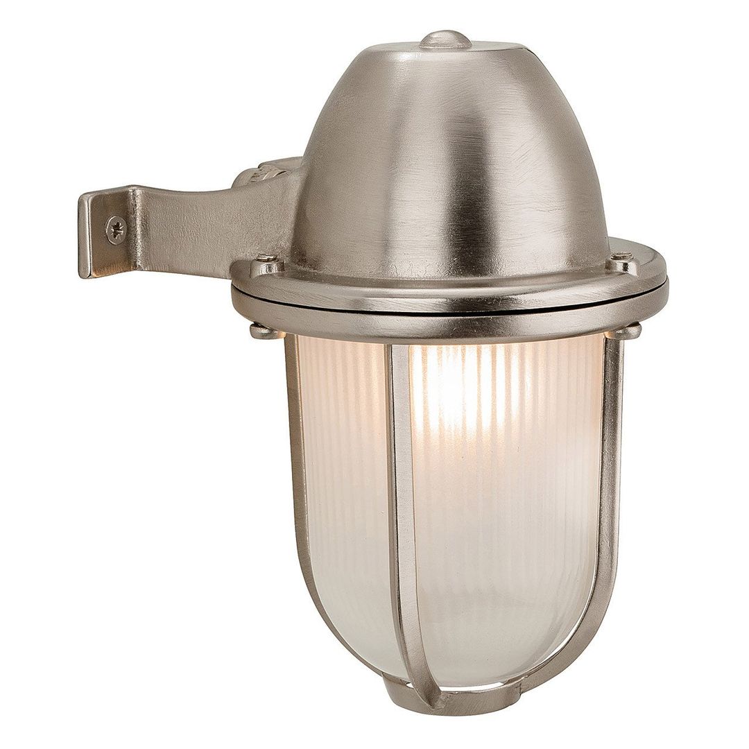 Firstlight Nautic Outdoor Wall Lantern Frosted in Solid Brass with Nickel Plating - Image 1