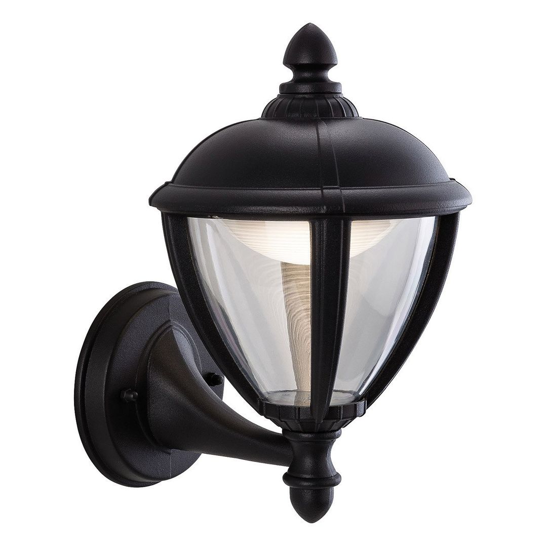 Firstlight LED Unite Uplight Outdoor Wall Lantern Warm White 3000K Opal in Black - Image 1