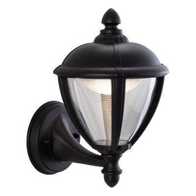 Firstlight LED Unite Uplight Outdoor Wall Lantern Warm White 3000K Opal in Black