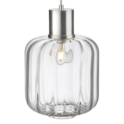 Firstlight Eton 26cm Pendant Light Clear in Aluminium