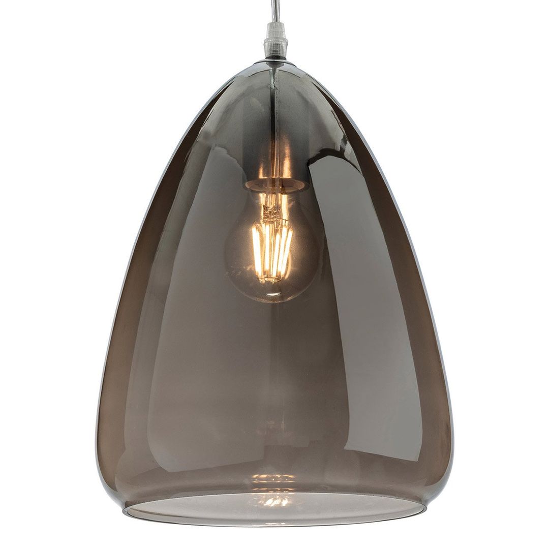 Firstlight Willis 18cm Pendant Light Smoked in Chrome - Image 1
