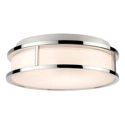 Firstlight LED Adelaide Flush Ceiling Light Warm White 3000K Opal in Chrome