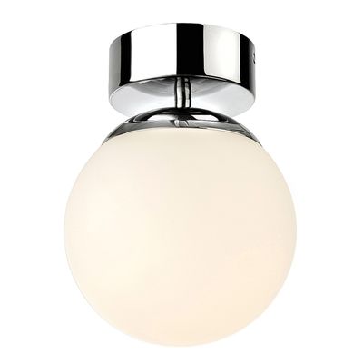 Firstlight LED Brook Semi-Flush Ceiling Light Warm White 3000K Opal in Chrome
