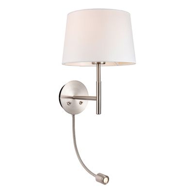 Firstlight LED Seymour 2-Light Wall Wall Light Warm White 3000K in Cream and Brushed Steel