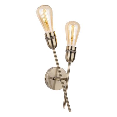 Firstlight Leon 2-Light Wall Wall Light in Antique Brass