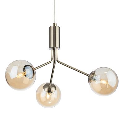 Firstlight Montana 3-Light Pendant Light Amber in Antique Brass