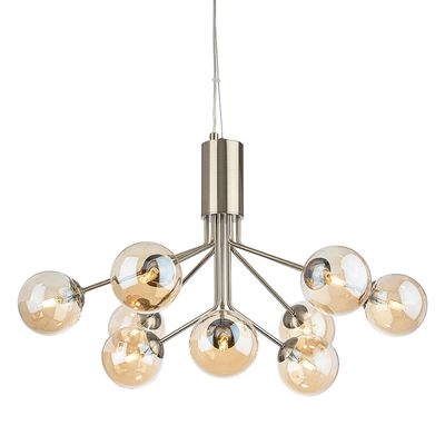 Firstlight Montana 9-Light Pendant Light Amber in Antique Brass