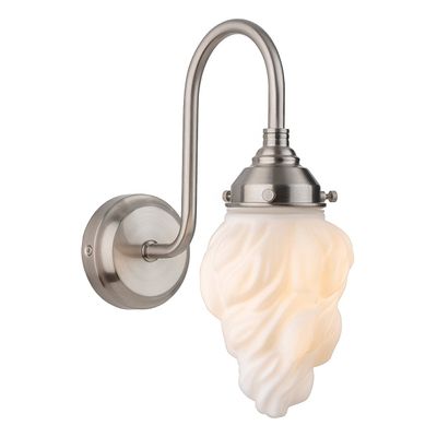 Firstlight Flame Wall Wall Light White Flame in Brushed Steel