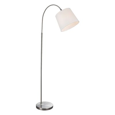 Firstlight Tower Floor Lamp with On/Off Foot Switch in Cream and Brushed Steel