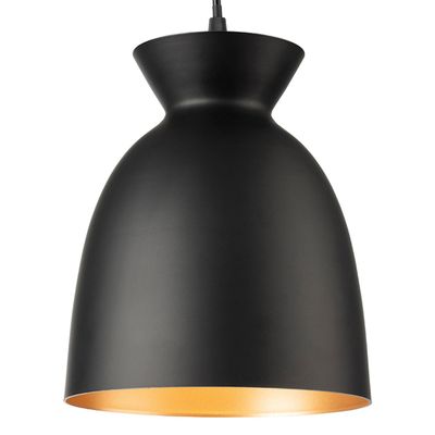 Firstlight Maisie 11cm Pendant Light in Black and Matte Gold Inner