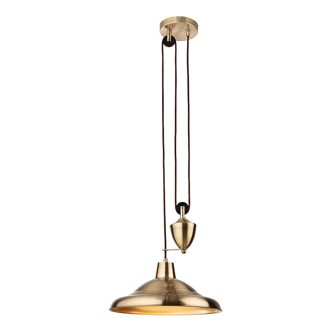 Firstlight Suffolk Rise and Fall Pendant Light in Antique Brass - Image 1