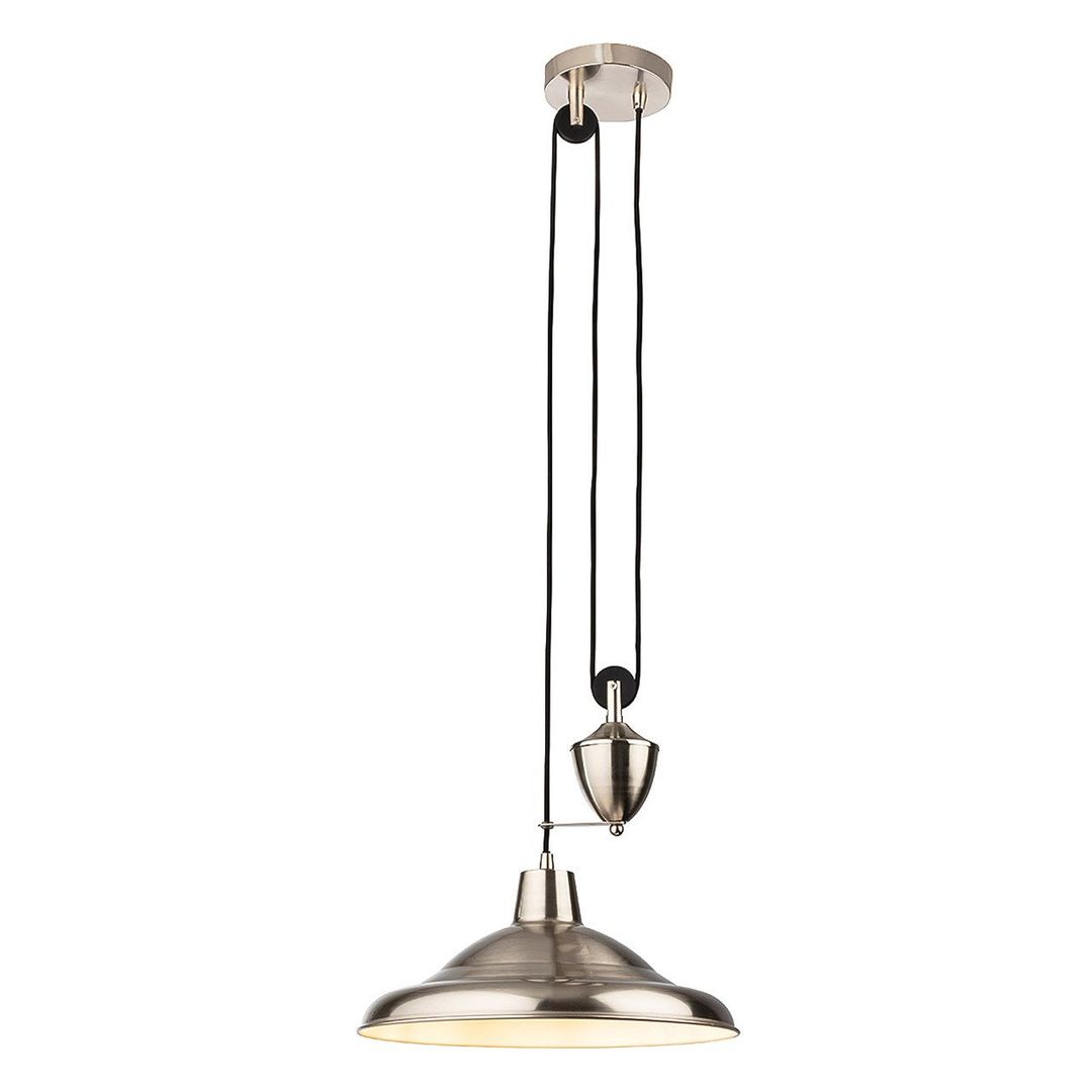 Firstlight Suffolk Rise and Fall Pendant Light in Brushed Steel - Image 1