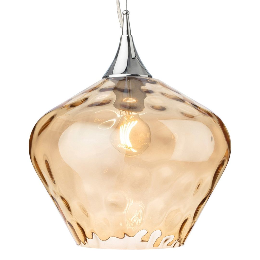 Firstlight Titan 30cm Pendant Light Amber in Chrome - Image 1