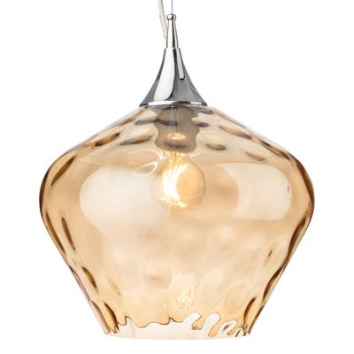 Firstlight Titan 30cm Pendant Light Amber in Chrome