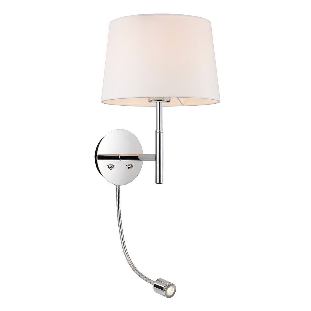 Firstlight LED Seymour 2-Light Wall Wall Light Warm White 3000K in Cream and Chrome - Image 1