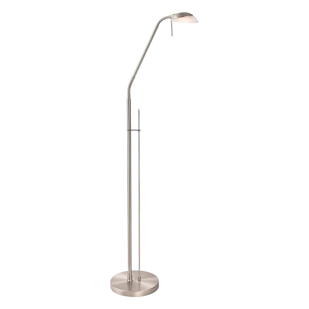Firstlight LED Madrid Floor Lamp Dimmable with Dimmer Control Warm White 2700K in Brushed Steel - Image 1