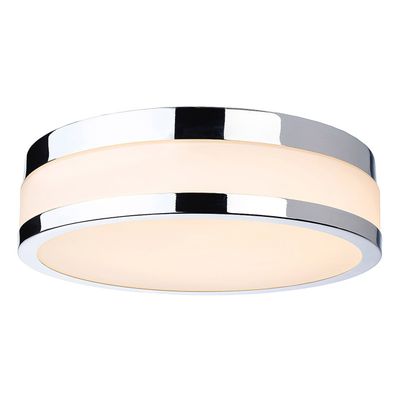 Firstlight 18W LED Marnie Flush Ceiling Light Warm White 3000K Opal in Chrome