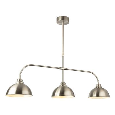 Firstlight Eagle 3-Light Pendant Bar Light in Brushed Steel