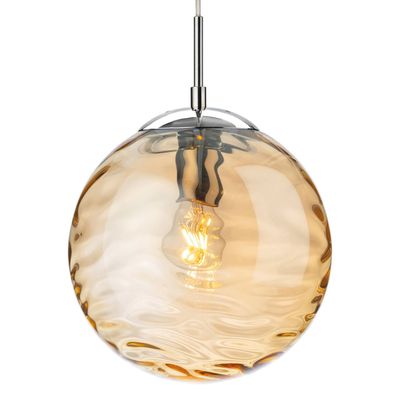 Firstlight Mercury 25cm Pendant Light Amber in Chrome
