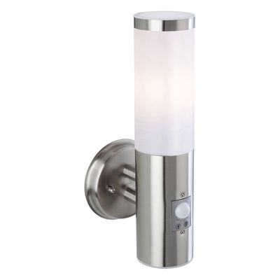 Firstlight Plaza Outdoor Wall Lantern PIR Sensor Opal in Stainless Steel