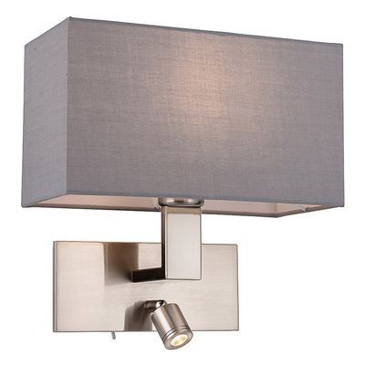 Firstlight LED Raffles 2-Light Wall Wall Light Warm White 3000K in Grey and Brushed Steel