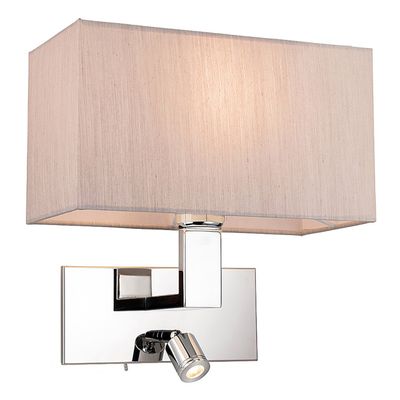 Firstlight LED Raffles 2-Light Wall Wall Light Warm White 3000K in Oyster and Chrome