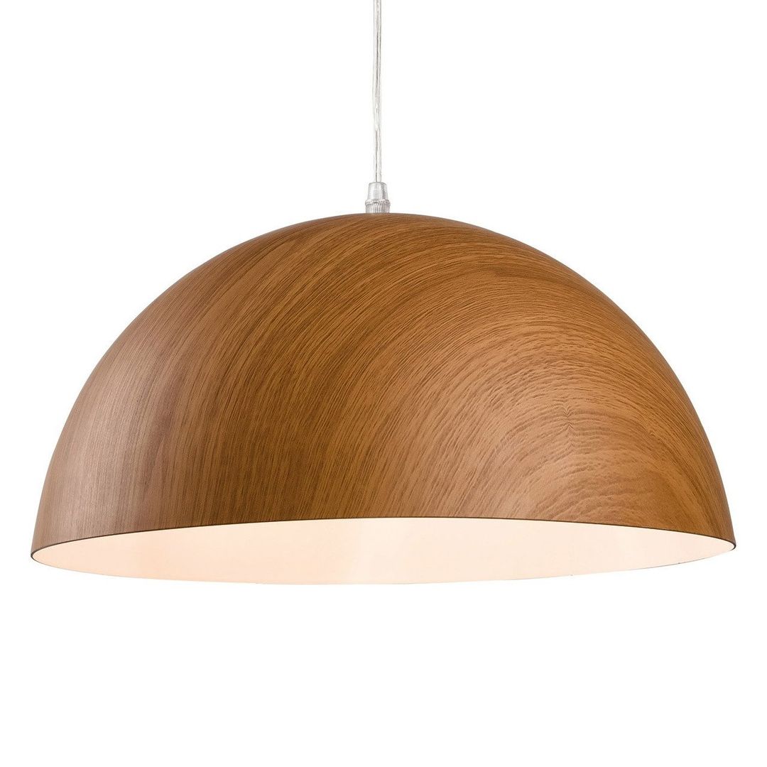 Firstlight Forest Pendant Light in Brown Wood with White Inner - Image 1