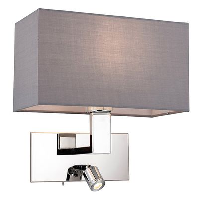 Firstlight LED Raffles 2-Light Wall Wall Light Warm White 3000K in Grey and Chrome