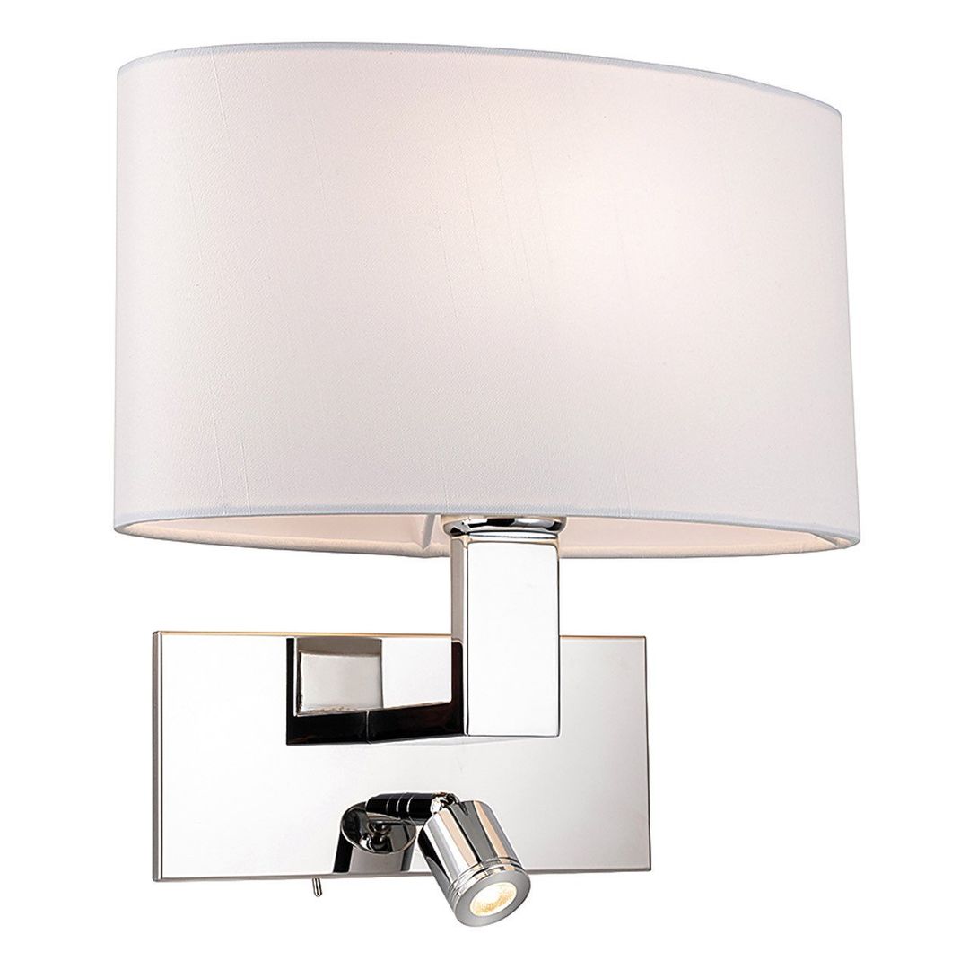 Firstlight LED Webster 2-Light Wall Wall Light Warm White 3000K in Cream and Chrome - Image 1