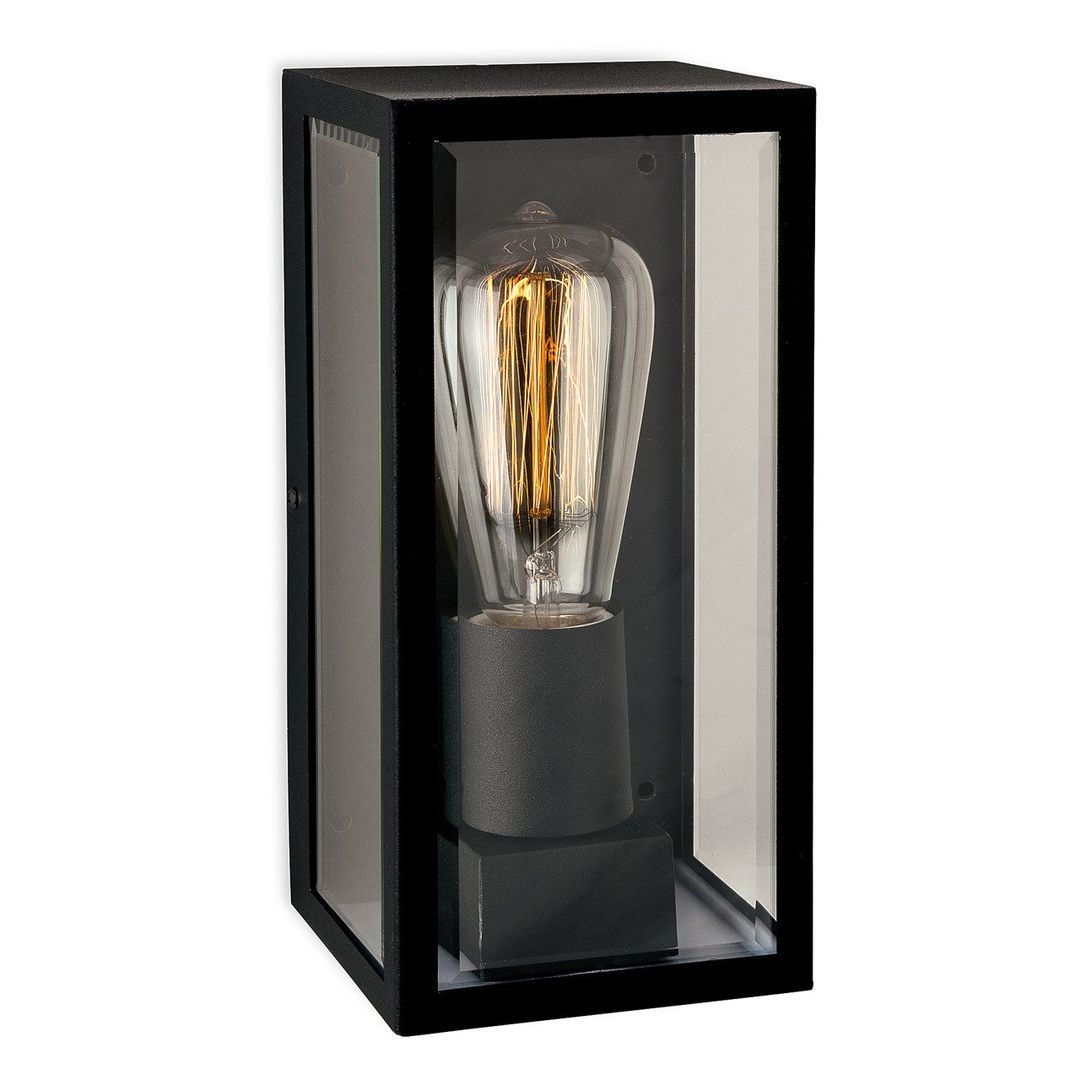 Firstlight Dallas Outdoor Wall Lantern Clear in Black - Image 1
