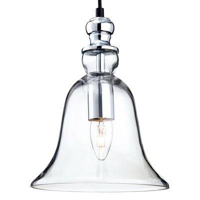 Firstlight Omar Bell-Shaped Pendant Light Clear in Chrome