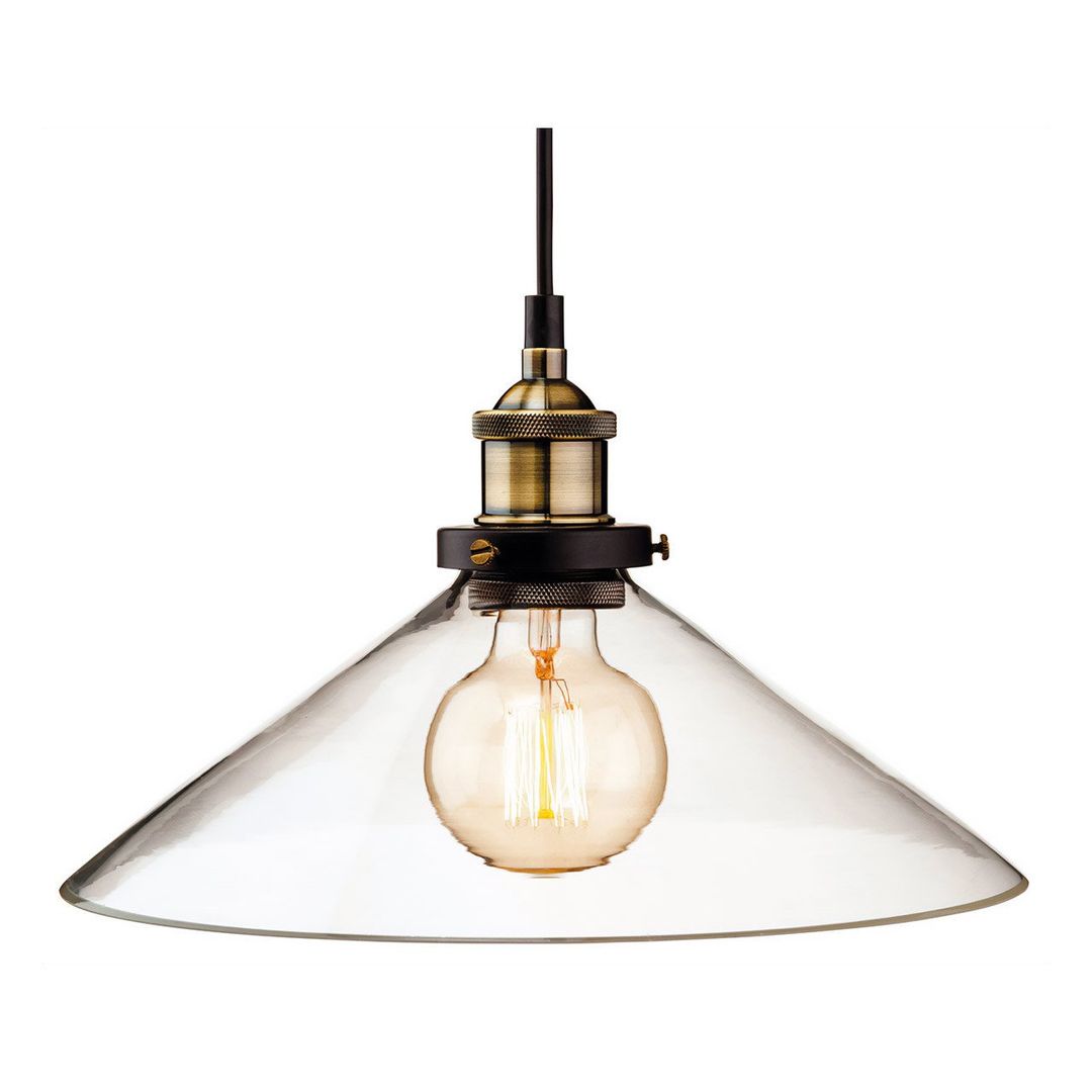 Firstlight Empire 31cm Pendant Light Clear in Antique Brass - Image 1