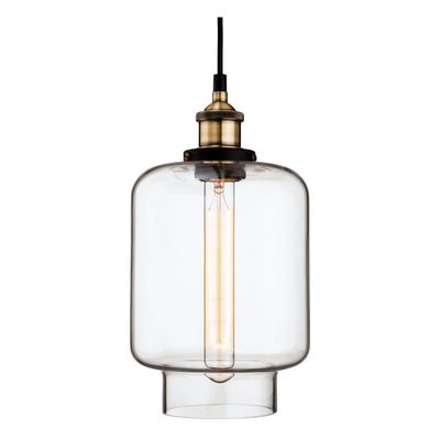 Firstlight Empire 17cm Pendant Light Clear in Antique Brass