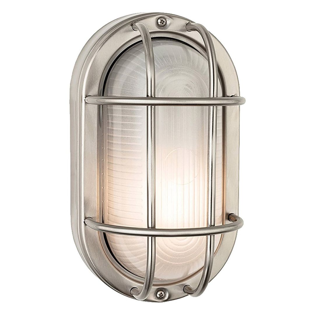 Firstlight Lugo Outdoor Wall Bulkhead Frosted in Stainless Steel - Image 1