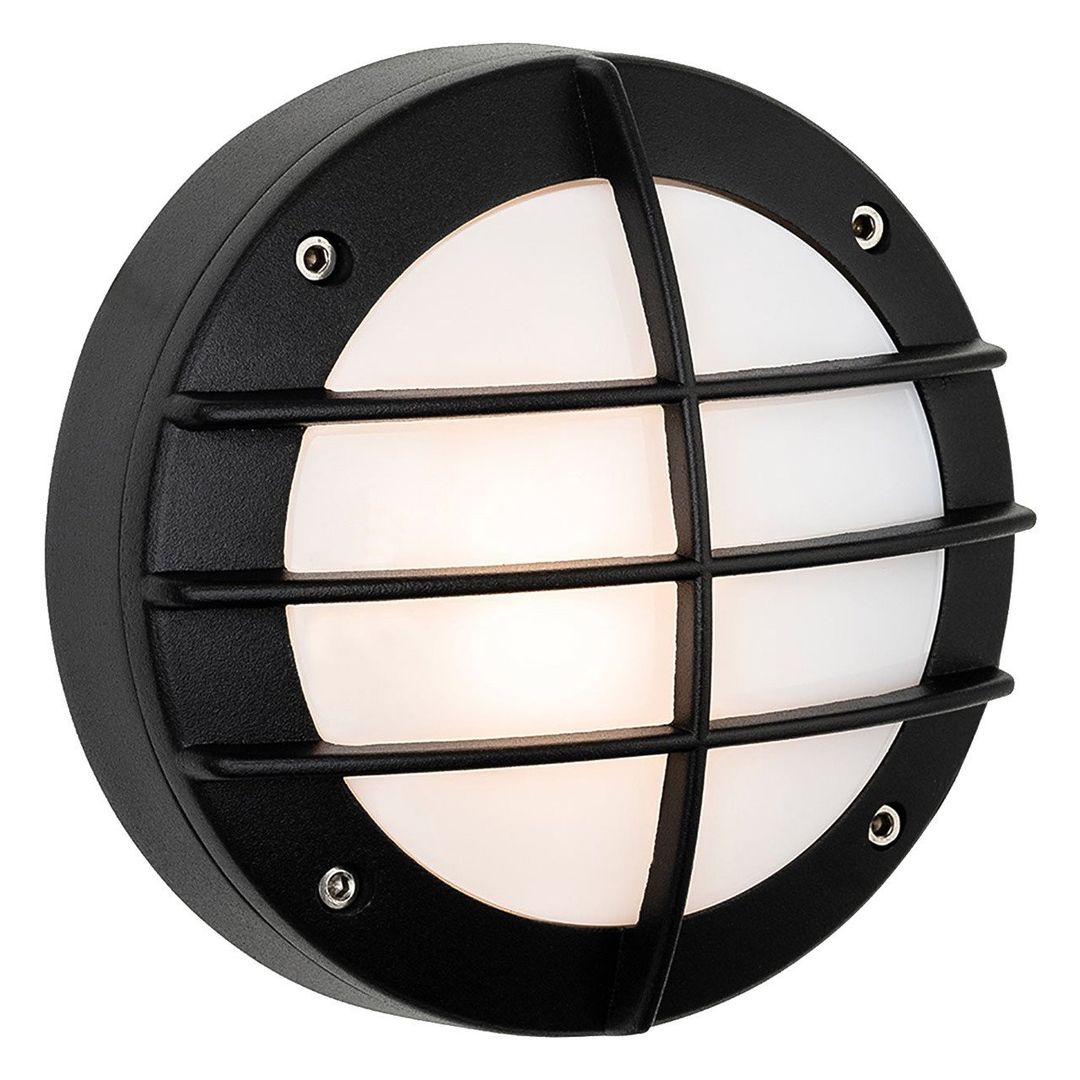 Firstlight Nova Outdoor Wall Bulkhead Grille Opal in Black - Image 1