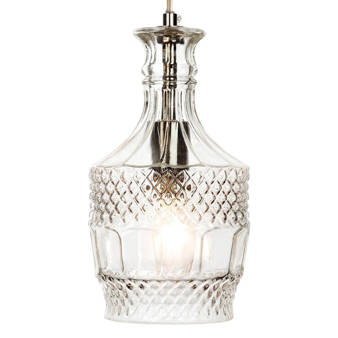 Firstlight Decanter 14cm Pendant Light Clear Decorative in Chrome - Image 1