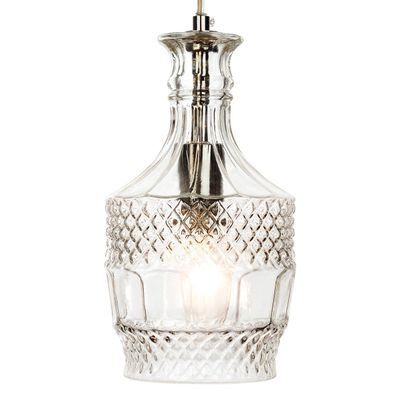 Firstlight Decanter 14cm Pendant Light Clear Decorative in Chrome