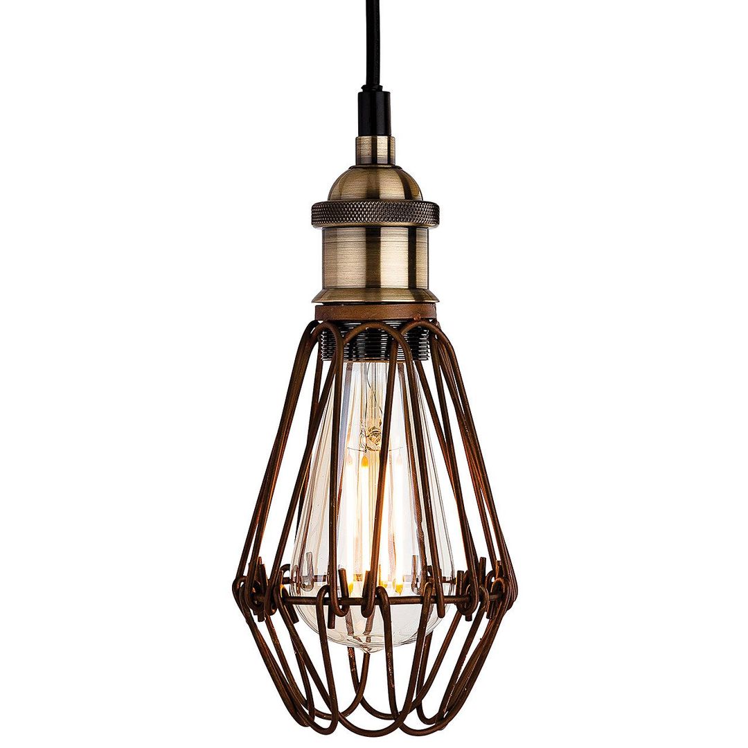 Firstlight Arcade 11cm Pendant Light in Rustic Brown - Image 1