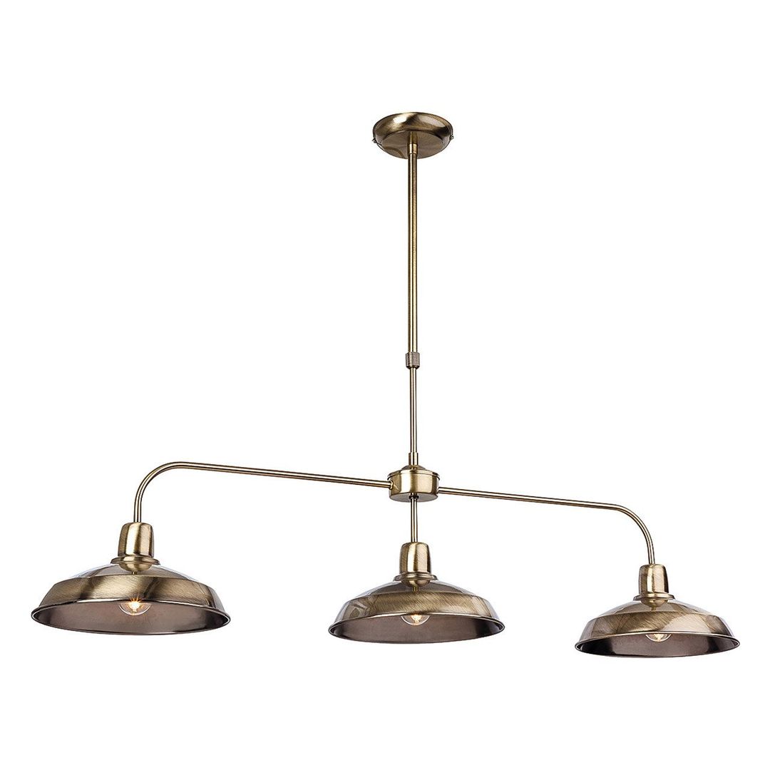 Firstlight Lounge 3-Light Pendant Bar Light in Antique Brass - Image 1