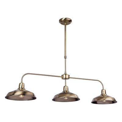 Firstlight Lounge 3-Light Pendant Bar Light in Antique Brass